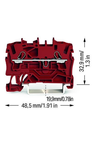Wago 2002-1203 100 Adet 4mm2 Kırmızı 2 İletkenli Ray Klemens - Thumbnail