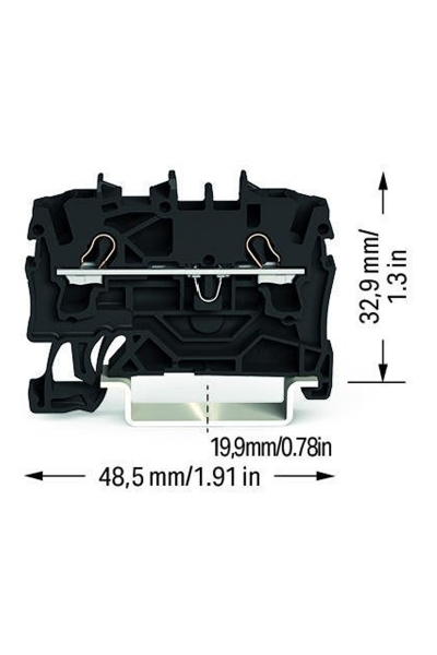 Wago 2002-1205 100 Adet 4mm2 Siyah 2 İletkenli Ray Klemens - Thumbnail