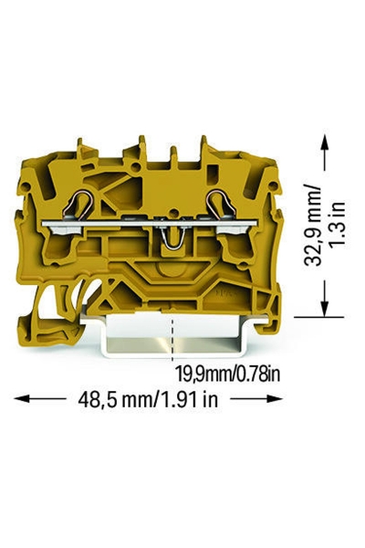 Wago 2002-1206 100 Adet 4mm2 Sarı 2 İletkenli Ray Klemens - Thumbnail