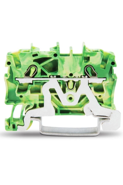 Wago - Wago 2002-1207 100 Adet 4mm2 Sarı Yeşil 2 İletkenli Topraklamalı Ray Klemens