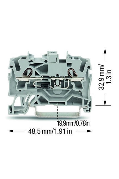 Wago 2002-1211/1000-410 100 Adet 2.5-4mm2 1 Giriş 1 Çıkış Diyotlu Klemens - Thumbnail