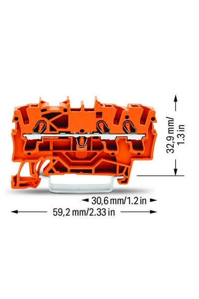 Wago 2002-1302 100 Adet 4mm2 Turuncu 3 İletkenli Ray Klemens - Thumbnail