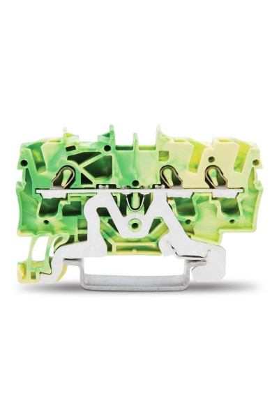 Wago - Wago 2002-1307 100 Adet 4mm2 Sarı Yeşil 3 İletkenli Topraklamalı Ray Klemens