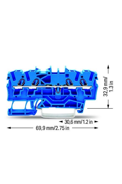Wago 2002-1404 100 Adet 4mm2 Mavi 4 İletkenli Ray Klemens - Thumbnail