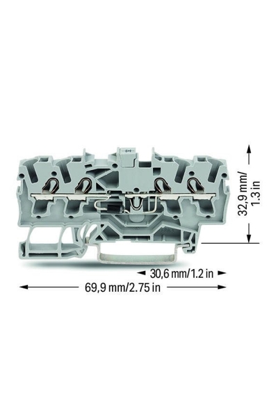 Wago 2002-1411/1000-410 100 Adet 2.5-4mm2 2 Giriş 2 Çıkış Diyotlu Klemens - Thumbnail