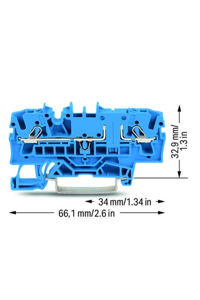 Wago 2002-1604 50 Adet 2.5-4mm2 Mavi Ayırıcı Tipinde Ray Klemens - Thumbnail