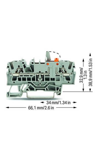Wago 2002-1671/401-000 50 Adet 2.5-4mm2 Gri Ölçme Ayırma Klemensi - Thumbnail