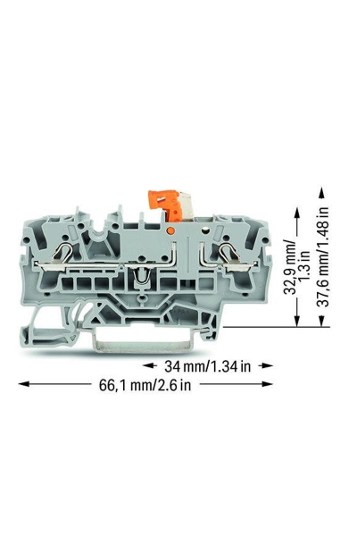 Wago 2002-1671 50 Adet 2.5-4mm2 Gri Test Yuvalı Ayırma Ölçme Klemensi - Thumbnail