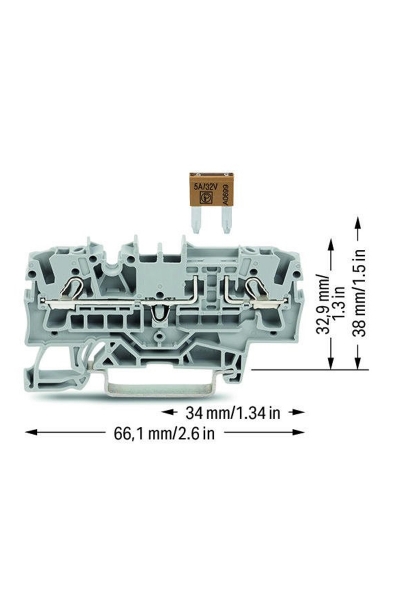 Wago 2002-1681 50 Adet 2.5-4mm2 Otomotiv Tipi Sigortalı 2 İletkenli Klemens - Thumbnail