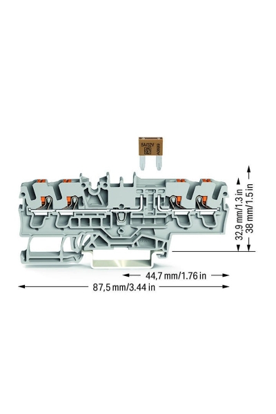 Wago 2002-1881 50 Adet 2.5-4mm2 Otomotiv Tipi Sigortalı 4 İletkenli Klemens - Thumbnail