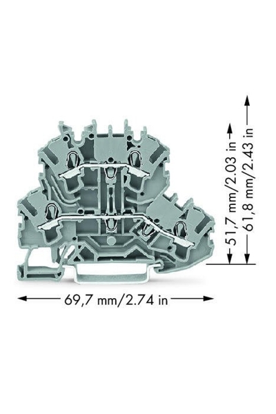 Wago - Wago 2002-2201 50 Adet 2.5-4mm2 L/L Köprülenebilir 2 Katlı Ray Klemens Wago 2002-2201 50 Adet 2.5-4mm2 L/L Köprülenebilir 2 Katlı Ray Klemens - Thumbnail