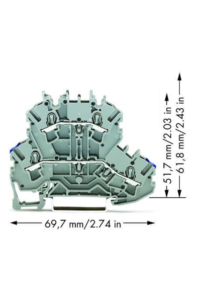 Wago - Wago 2002-2202 50 Adet 2.5-4mm2 N/L Köprülenebilir 2 Katlı Ray Klemens Wago 2002-2202 50 Adet 2.5-4mm2 N/L Köprülenebilir 2 Katlı Ray Klemens - Thumbnail