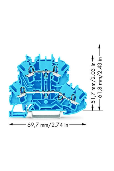 Wago - Wago 2002-2204 50 Adet 2.5-4mm2 N/N Köprülenebilir 2 Katlı Ray Klemens Wago 2002-2204 50 Adet 2.5-4mm2 N/N Köprülenebilir 2 Katlı Ray Klemens - Thumbnail