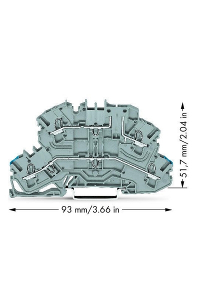 Wago 2002-2662 50 Adet 2.5-4mm2 Gri N/L 2 Katlı Üst Taşıyıcı Klemens - Thumbnail