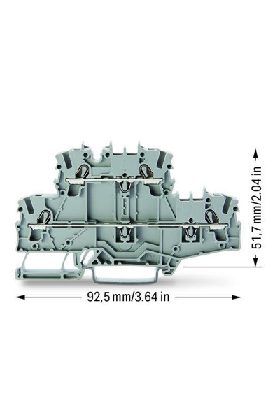 Wago 2002-2701 50 Adet 2.5-4mm2 L/L Köprülenebilir 2 Katlı Ray Klemens - Thumbnail