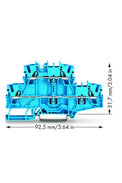Wago - Wago 2002-2704 50 Adet 2.5-5mm2 Mavi L/L 2 Katlı Ray Klemens Wago 2002-2704 50 Adet 2.5-5mm2 Mavi L/L 2 Katlı Ray Klemens - Thumbnail