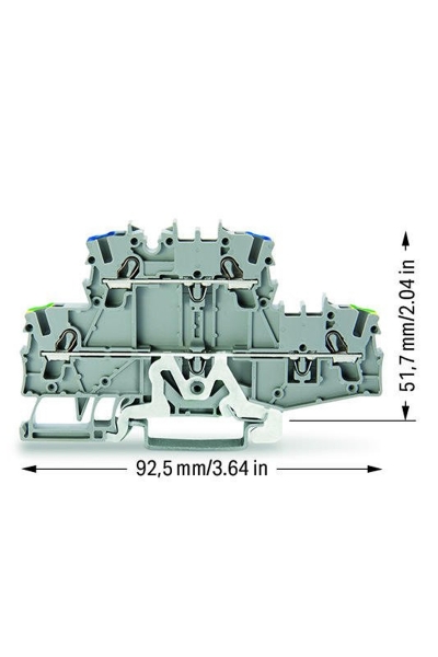 Wago 2002-2717 50 Adet 2.5-4mm2 Gri PE/N 2 Katlı Topraklamalı Ray Klemens - Thumbnail