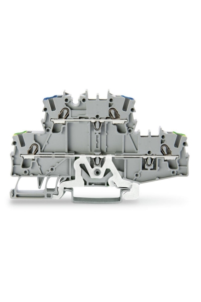 Wago 2002-2717 50 Adet 2.5-4mm2 Gri PE/N 2 Katlı Topraklamalı Ray Klemens - Thumbnail