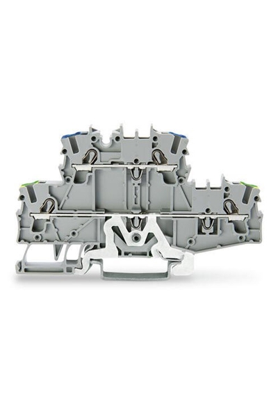 Wago 2002-2727 50 Adet 2.5-4mm2 Gri PE/L 2 Katlı Topraklamalı Ray Klemens - Thumbnail