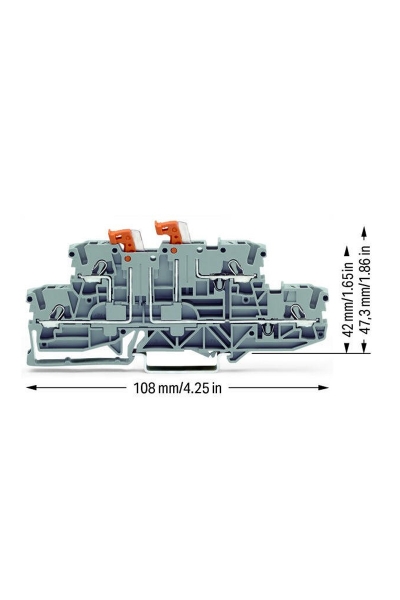 Wago 2002-2951 50 Adet 2.5-4mm2 Gri Test Yuvalı Ayırma Ölçme Klemensi - Thumbnail
