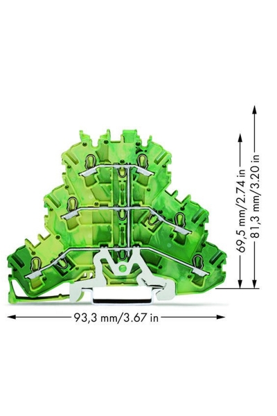 Wago 2002-3207 50 Adet 2.5-4mm2 3 Katlı 6 İletkenli Topraklamalı Ray Klemens - Thumbnail