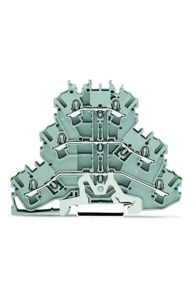 Wago - Wago 2002-3227 50 Adet 2.5-4mm2 Gri 3 Katlı Topraklamalı Ray Klemens