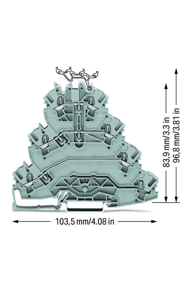 Wago 2002-4101 25 Adet 2.5-4mm2 L1 L2 L3 Motor Klemensi - Thumbnail