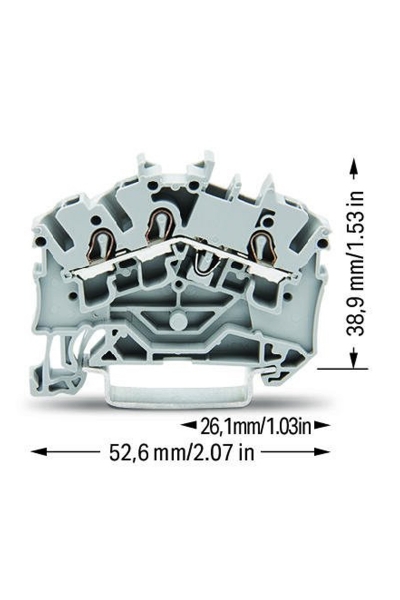 Wago 2002-6301 100 Adet 4mm2 Gri 3 İletkenli Ray Klemens - Thumbnail