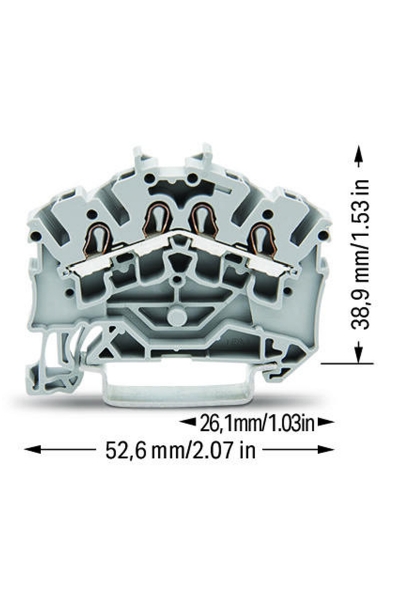 Wago 2002-6401 100 Adet 4mm2 Gri 4 İletkenli Ray Klemens - Thumbnail