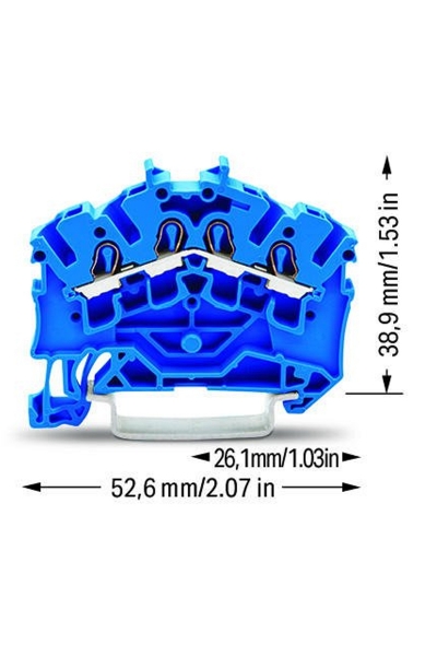 Wago 2002-6404 100 Adet 4mm2 Mavi 4 İletkenli Ray Klemens - Thumbnail
