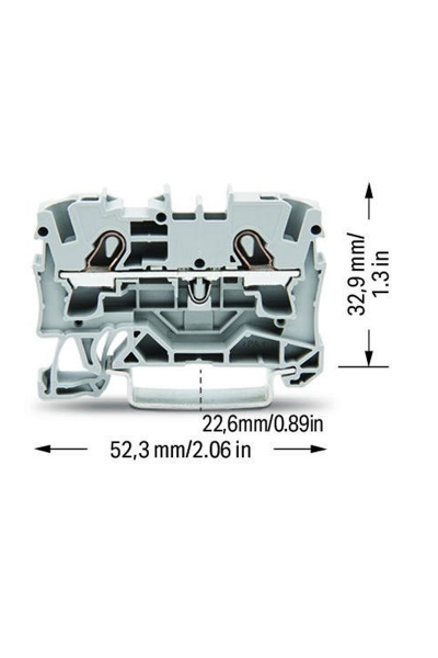 Wago 2004-1201 50 Adet 6mm2 Gri 2 İletkenli Ray Klemens - Thumbnail