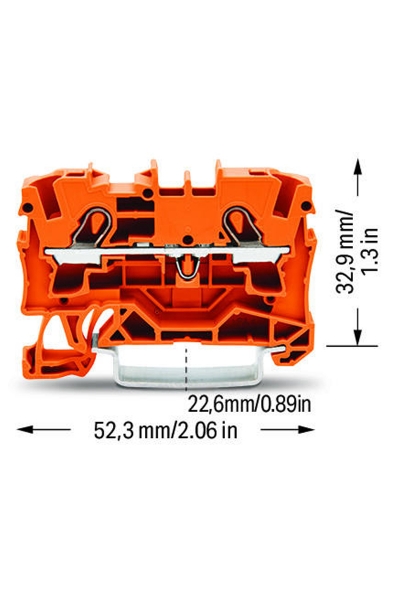 Wago 2004-1202 50 Adet 6mm2 Turuncu 2 İletkenli Ray Klemens - Thumbnail