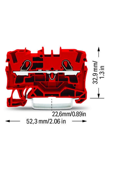 Wago 2004-1203 50 Adet 6mm2 Kırmızı 2 İletkenli Ray Klemens - Thumbnail