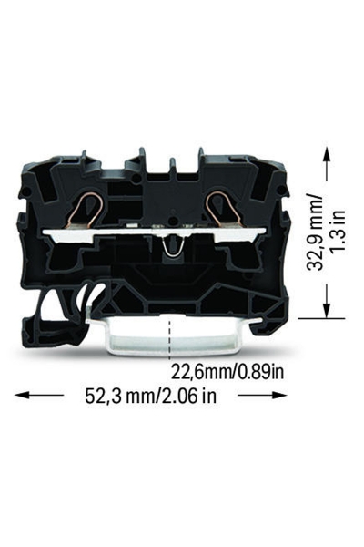 Wago 2004-1205 50 Adet 6mm2 Siyah 2 İletkenli Ray Klemens - Thumbnail