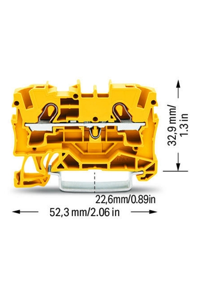 Wago 2004-1206 50 Adet 6mm2 Sarı 2 İletkenli Ray Klemens - Thumbnail