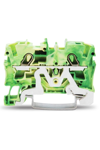 Wago - Wago 2004-1207 50 Adet 6mm2 Sarı Yeşil 2 İletkenli Topraklamalı Ray Klemens