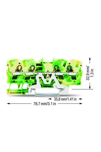 Wago - Wago 2004-1407 50 Adet 6mm2 Sarı Yeşil 4 İletkenli Topraklamalı Ray Klemens Wago 2004-1407 50 Adet 6mm2 Sarı Yeşil 4 İletkenli Topraklamalı Ray Klemens - Thumbnail