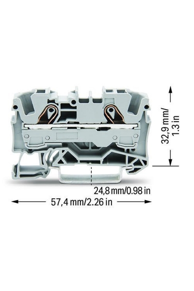 Wago 2006-1201 50 Adet 10mm2 Gri 2 İletkenli Ray Klemens - Thumbnail