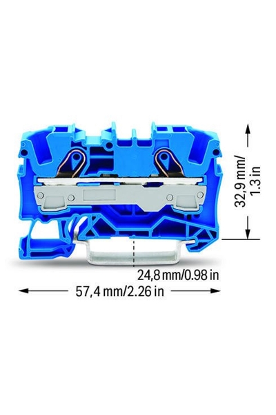 Wago 2006-1204 50 Adet 10mm2 Mavi 2 İletkenli Ray Klemens - Thumbnail
