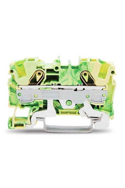 Wago - Wago 2006-1207 50 Adet 10mm2 Sarı Yeşil 2 İletkenli Topraklamalı Ray Klemens