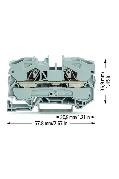 Wago 2010-1201 25 Adet 16mm2 Gri 2 İletkenli Ray Klemens - Thumbnail