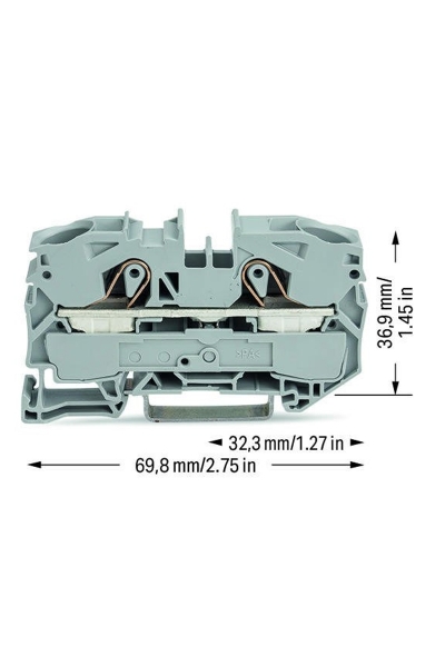 Wago 2016-1201 20 Adet 25mm2 Gri 2 İletkenli Ray Klemens - Thumbnail