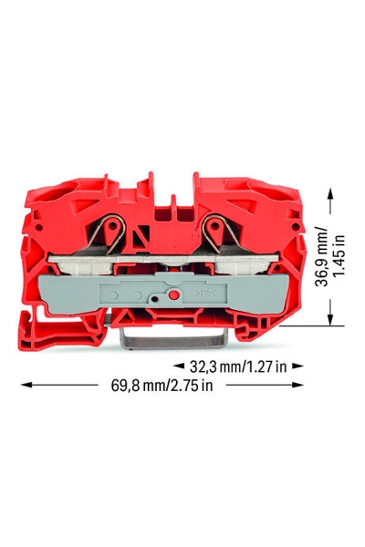 Wago 2016-1202 20 Adet 25mm2 Turuncu 2 İletkenli Ray Klemens - Thumbnail