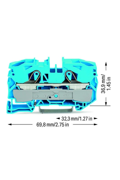 Wago 2016-1204 20 Adet 25mm2 Mavi 2 İletkenli Ray Klemens - Thumbnail