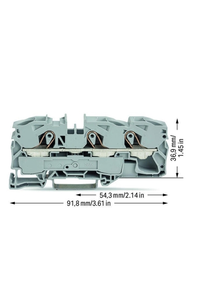 Wago 2016-1301 20 Adet 25mm2 Gri 3 İletkenli Ray Klemens - Thumbnail
