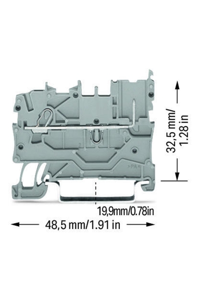 Wago 2020-1201 50 Adet 1.5mm2 Gri 1 Kablo 1 Soket Bağlantılı Ray Klemens - Thumbnail