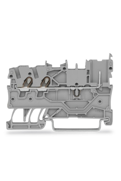 Wago - Wago 2020-1301 50 Adet 4mm2 Gri 2 Kablo 1 Soket Bağlantılı Ray Klemens