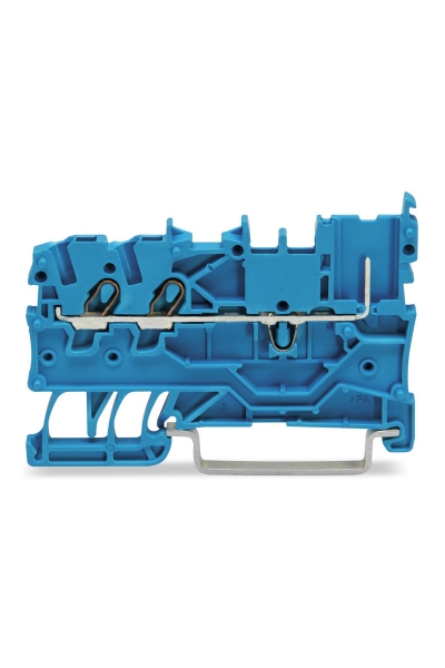 Wago - Wago 2020-1304 50 Adet 4mm2 Mavi 2 Kablo 1 Soket Bağlantılı Ray Klemens