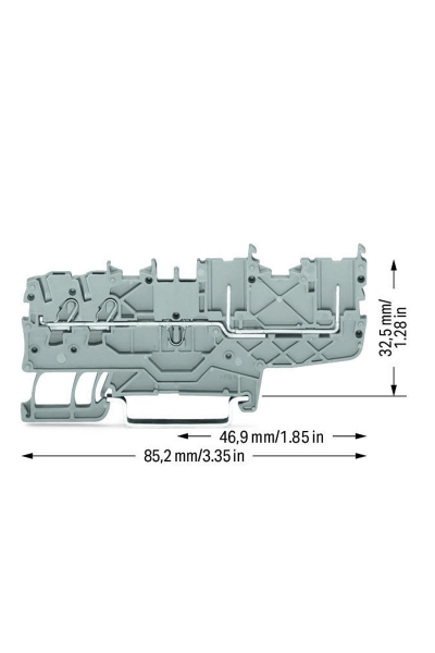Wago 2020-1401 50 Adet 1.5mm2 Gri 2 Kablo 2 Soket Bağlantılı Ray Klemens - Thumbnail
