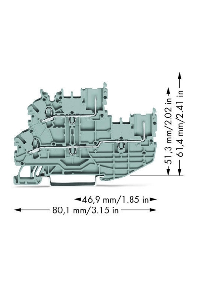 Wago 2020-2201 50 Adet 1.5mm2 Gri 1 Kablo 1 Soket Bağlantılı Ray Klemens - Thumbnail
